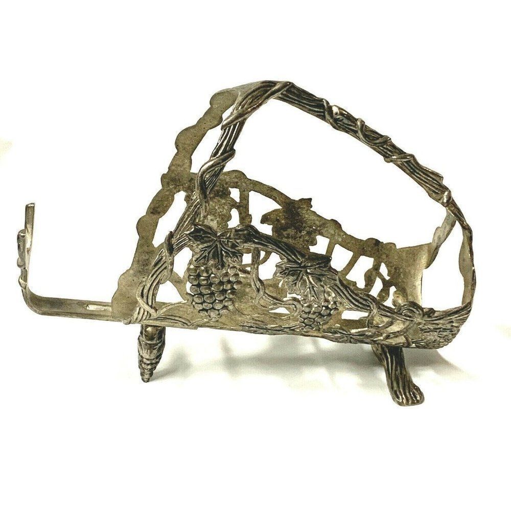 Vintage Silver in Color Wine Bottle Holder Stand